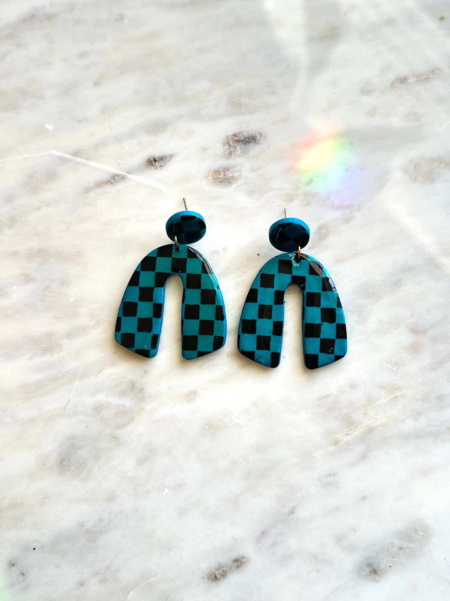 Checkered Arches | Teal & Black