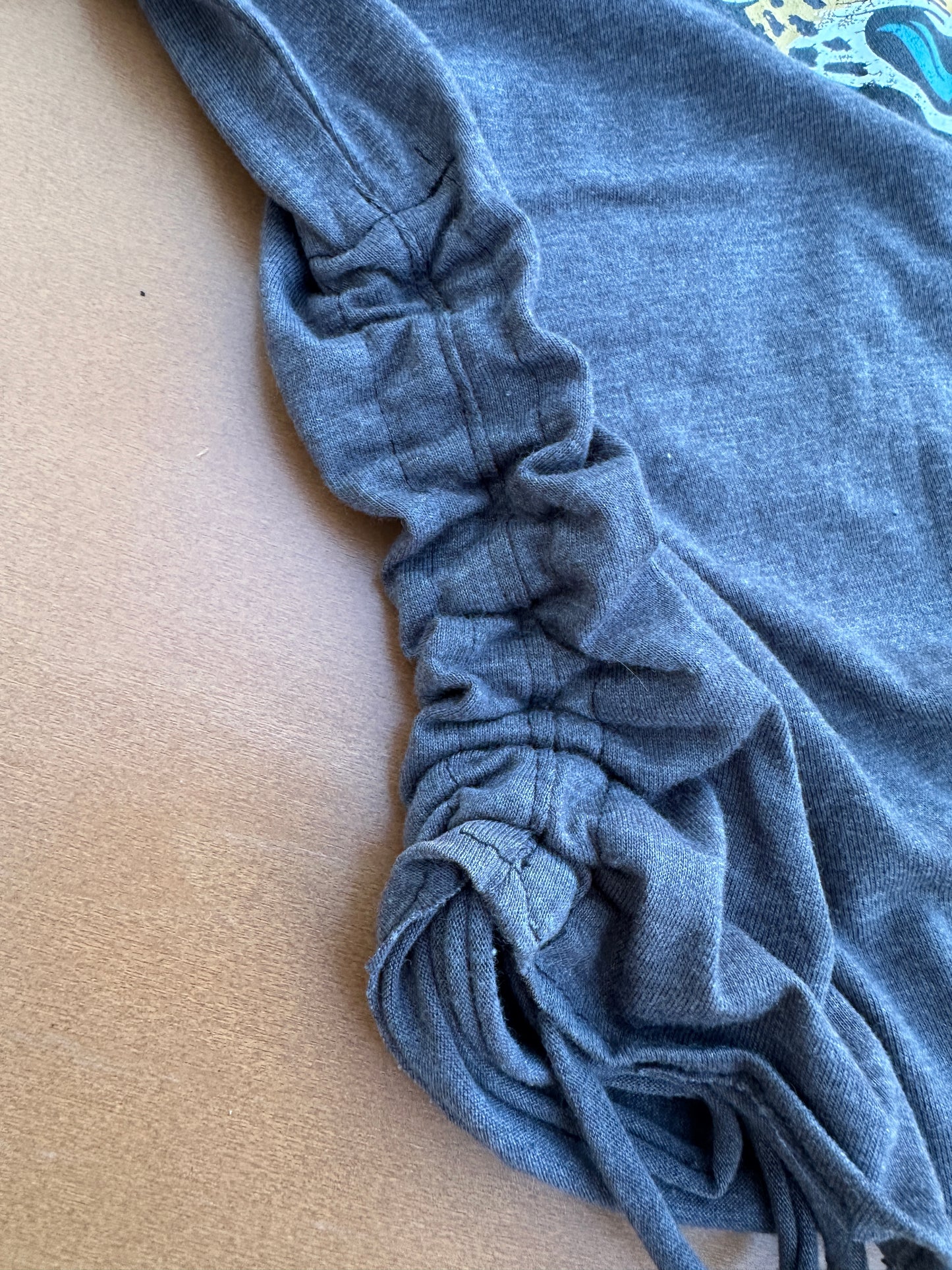 Jaguars Gray Ruched Crop Tee