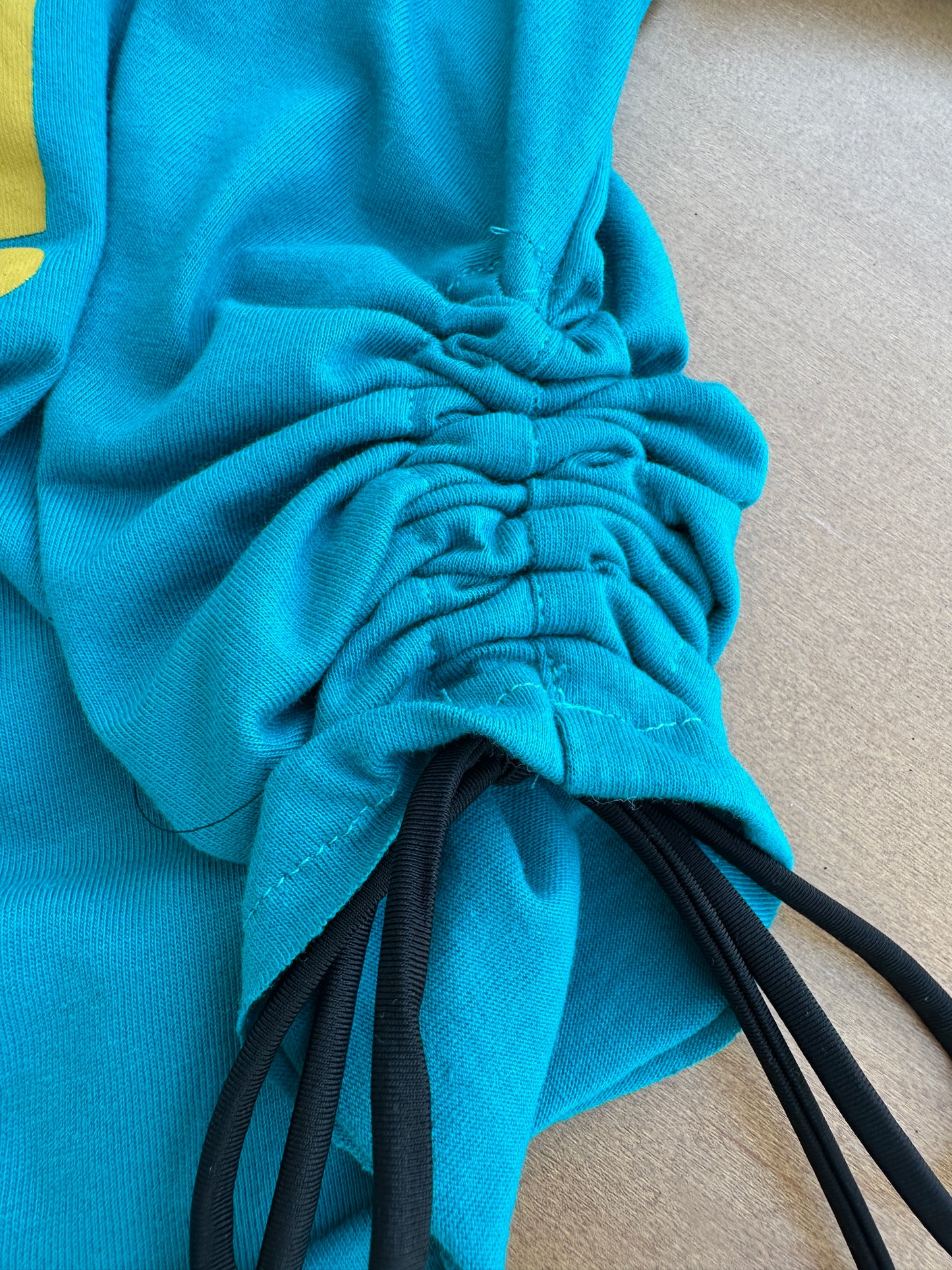 Teal Duuuval Crop Tee