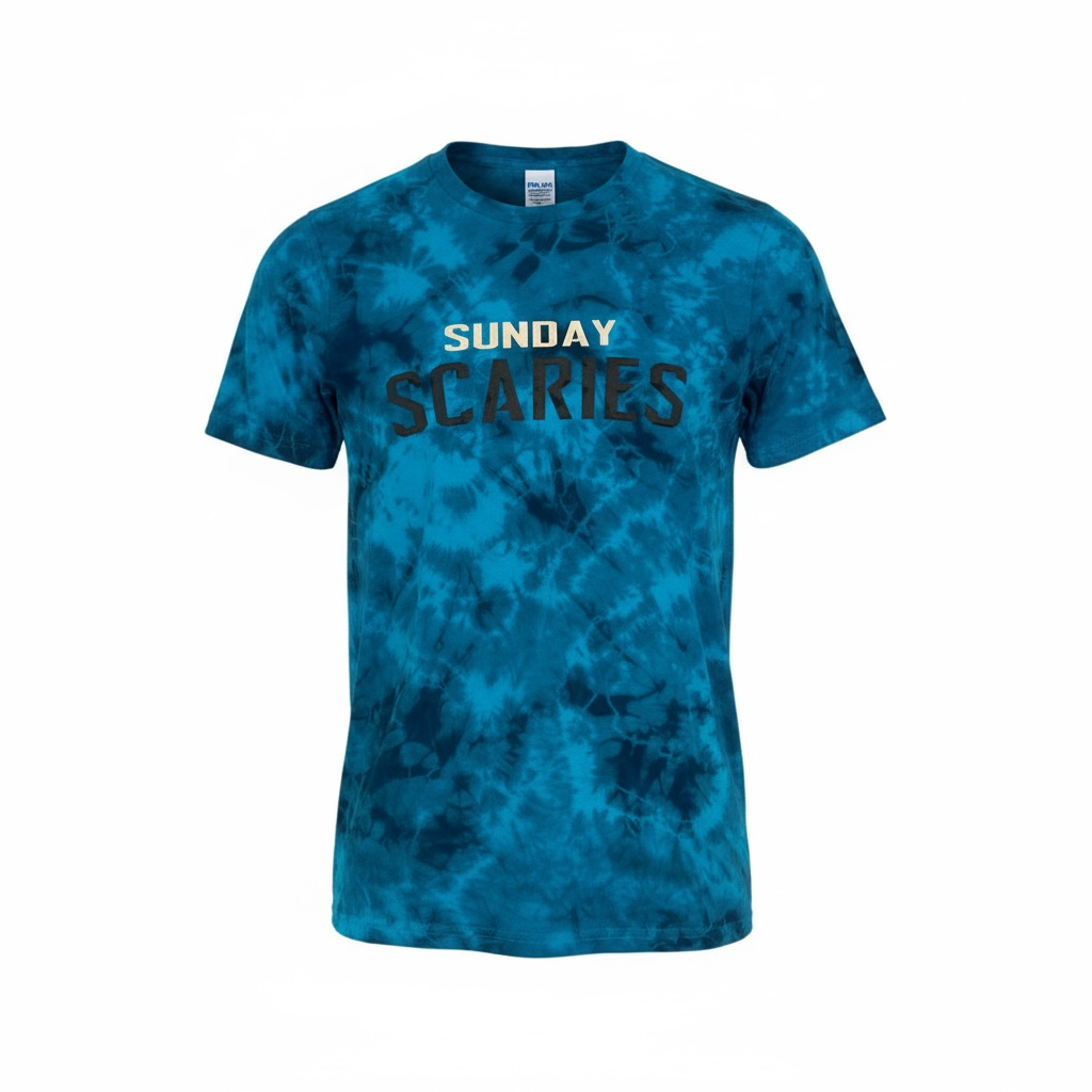 Sunday Scaries Tee - Teal Tie Dye