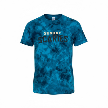 Sunday Scaries Tee - Teal Tie Dye