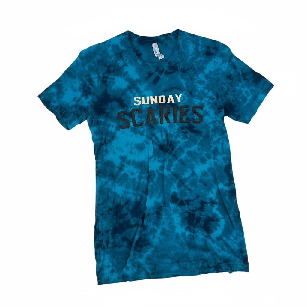 Sunday Scaries Tee - Teal Tie Dye