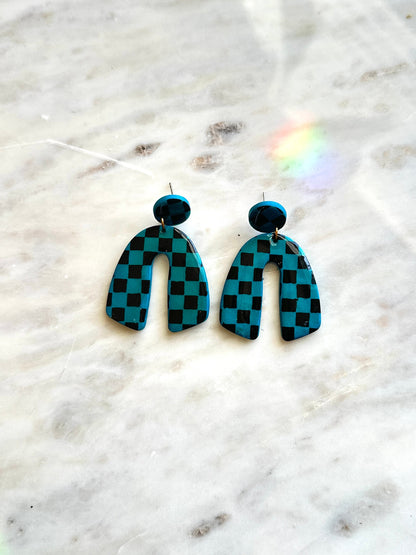 Checkered Arches | Teal & Black