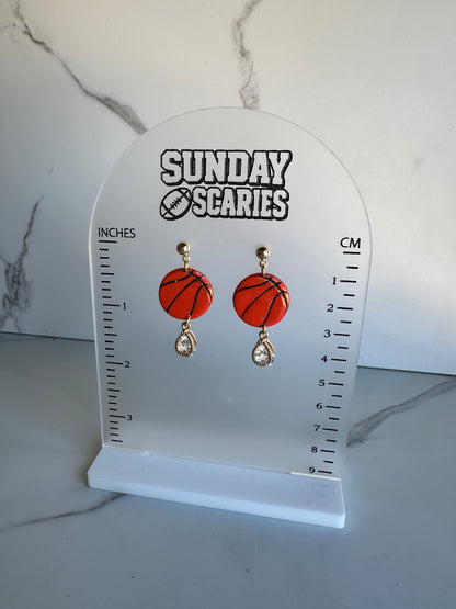 Basketball Crystal Drop Earrings