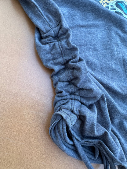 Jaguars Gray Ruched Crop Tee
