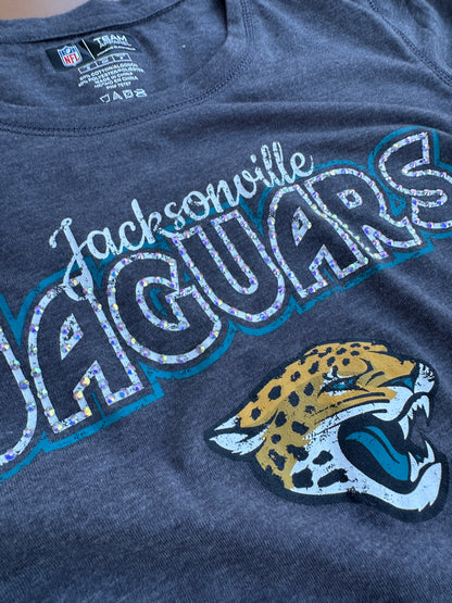 Jaguars Gray Ruched Crop Tee