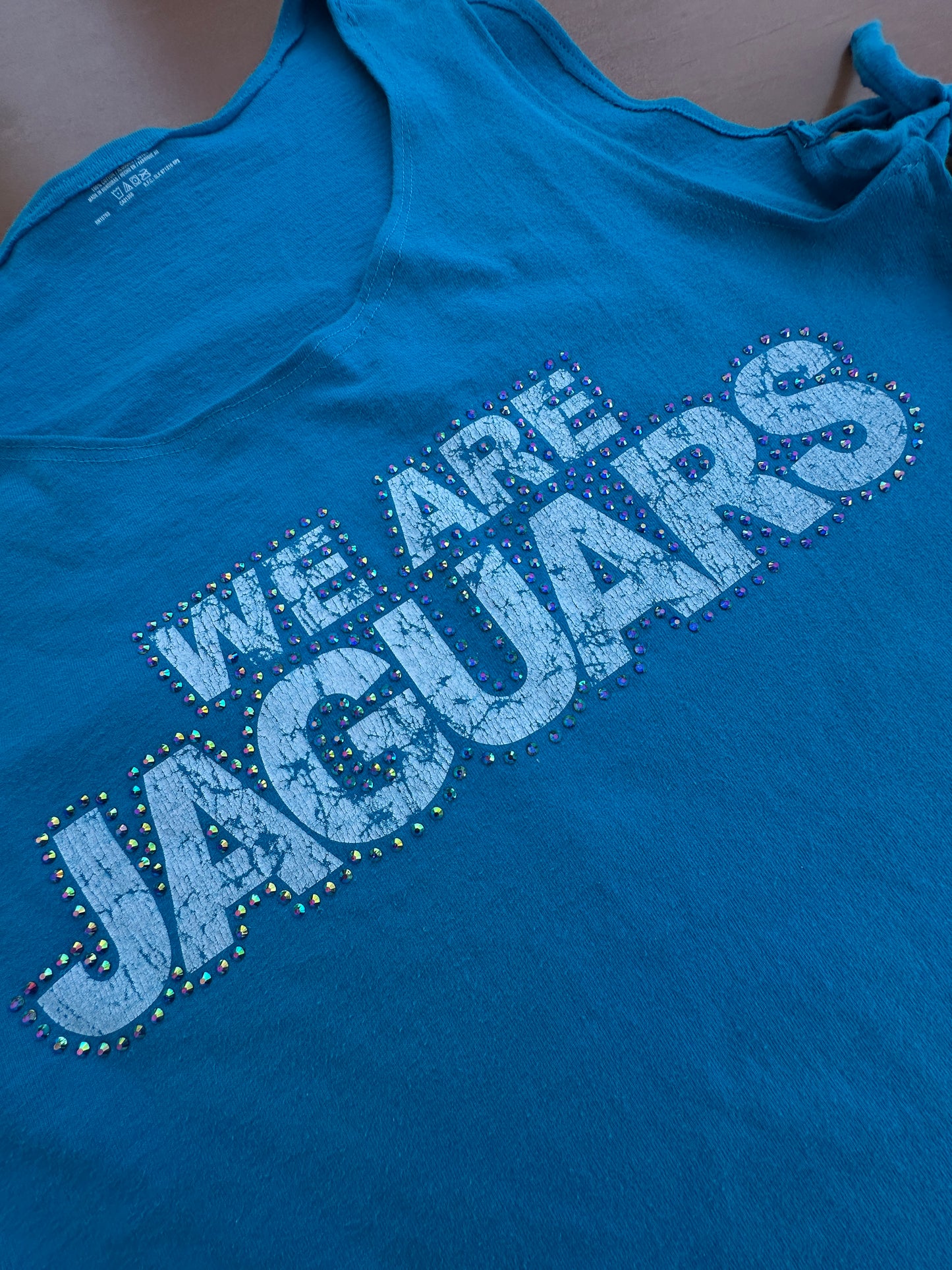 WE ARE JAGUARS side tie crop tank